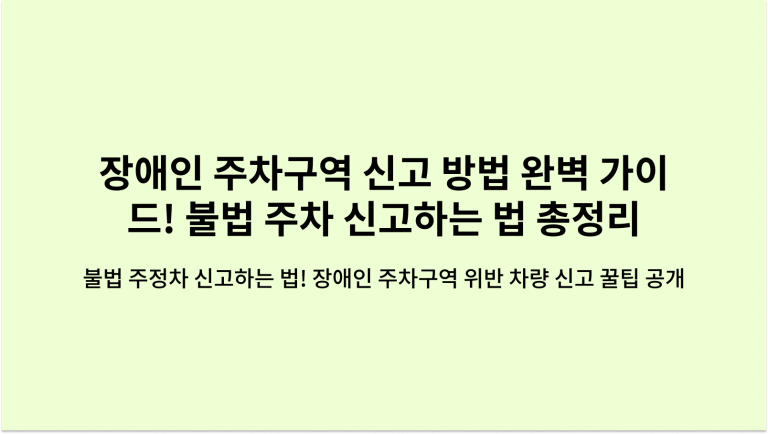 장애인 주차구역 신고