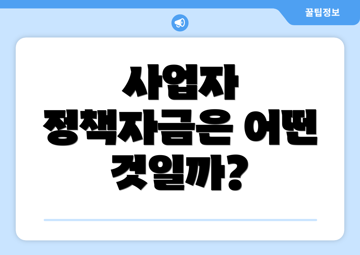 사업자정책자금 완벽 가이드: 비교표로 신뢰도 향상 1 사업자 정책자금은 어떤 것일까?