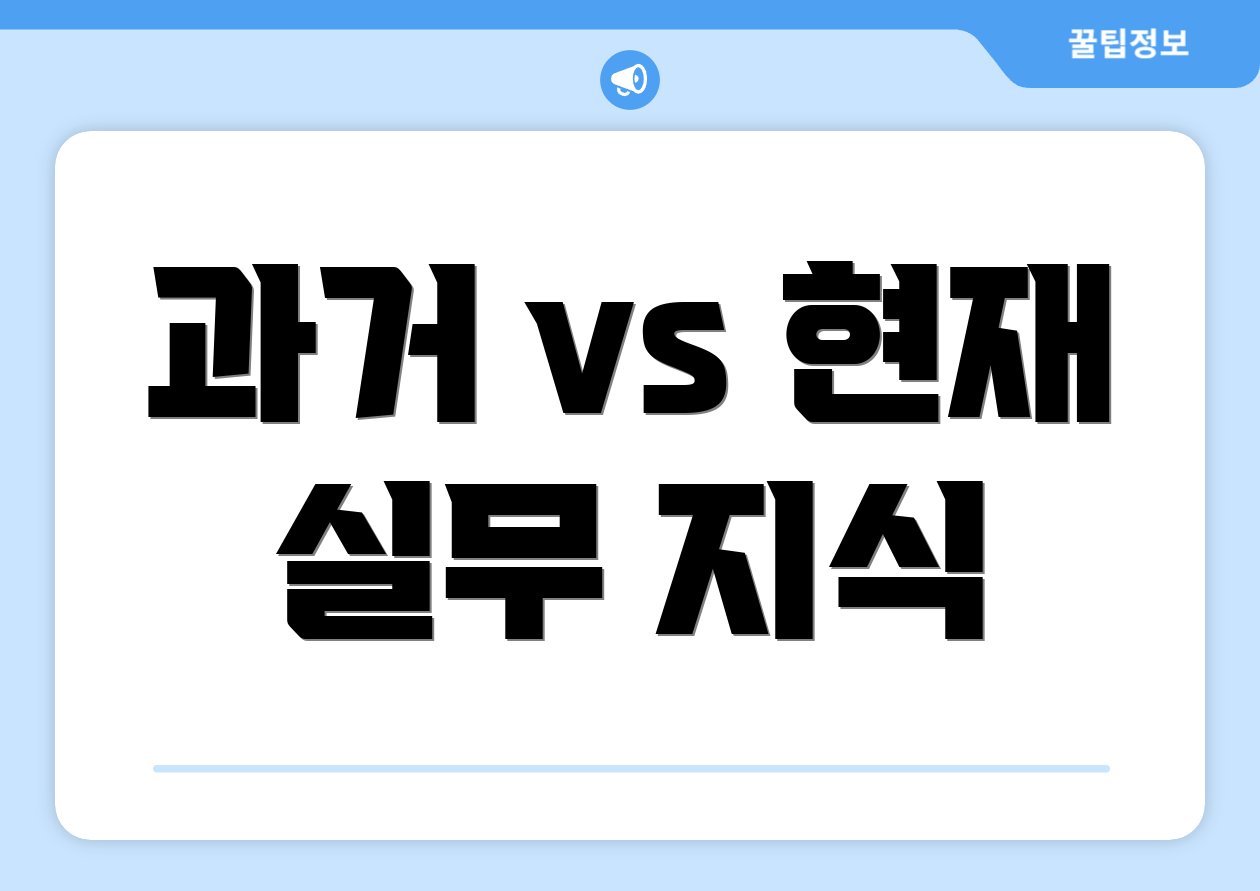 2025 노무사 과목 완벽 가이드: 실무 필수 요약 1 과거 vs 현재 실무 지식