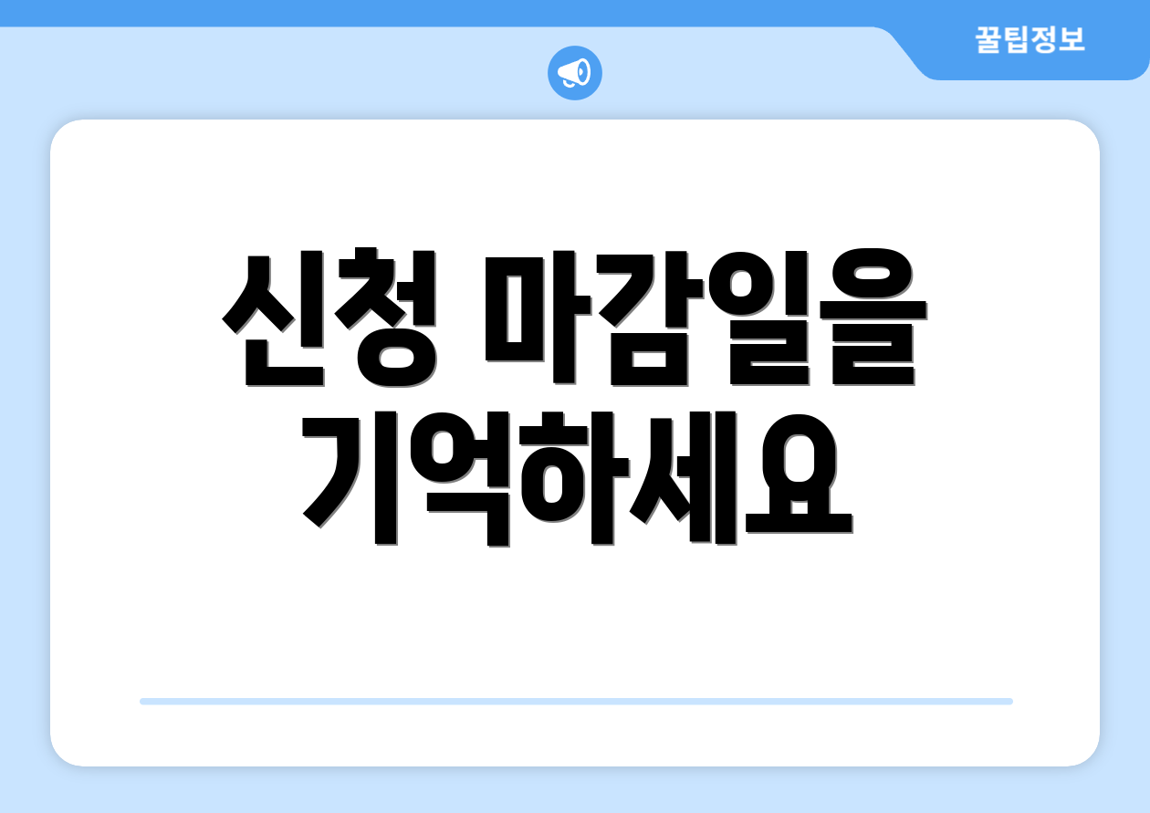 국민 체크카드 민생지원금 신청, 궁금한 점은? 4 신청 마감일을 기억하세요