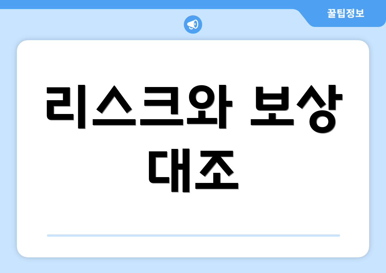 리스크와 보상 대조