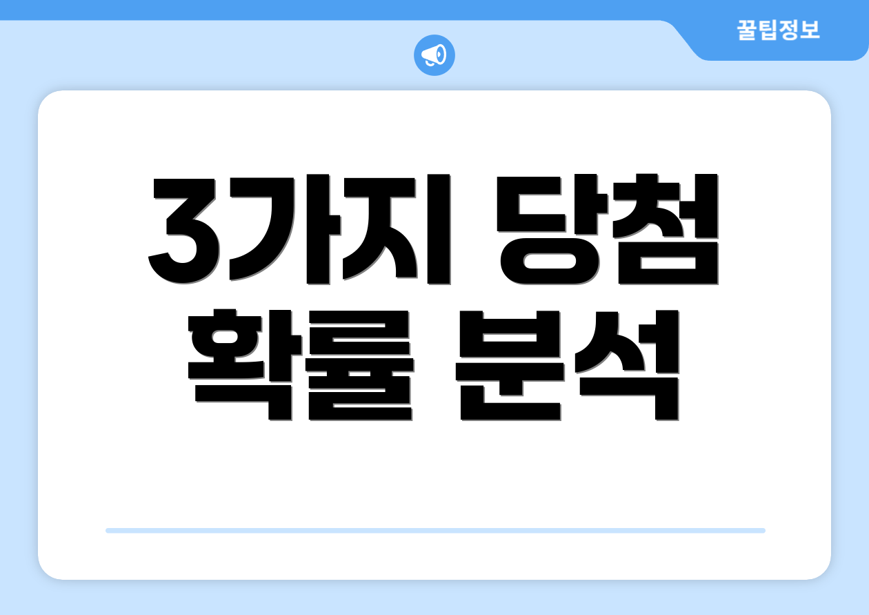 누구나 쉽게 알아보는 연금복권 720 완전정복 3 3가지 당첨 확률 분석