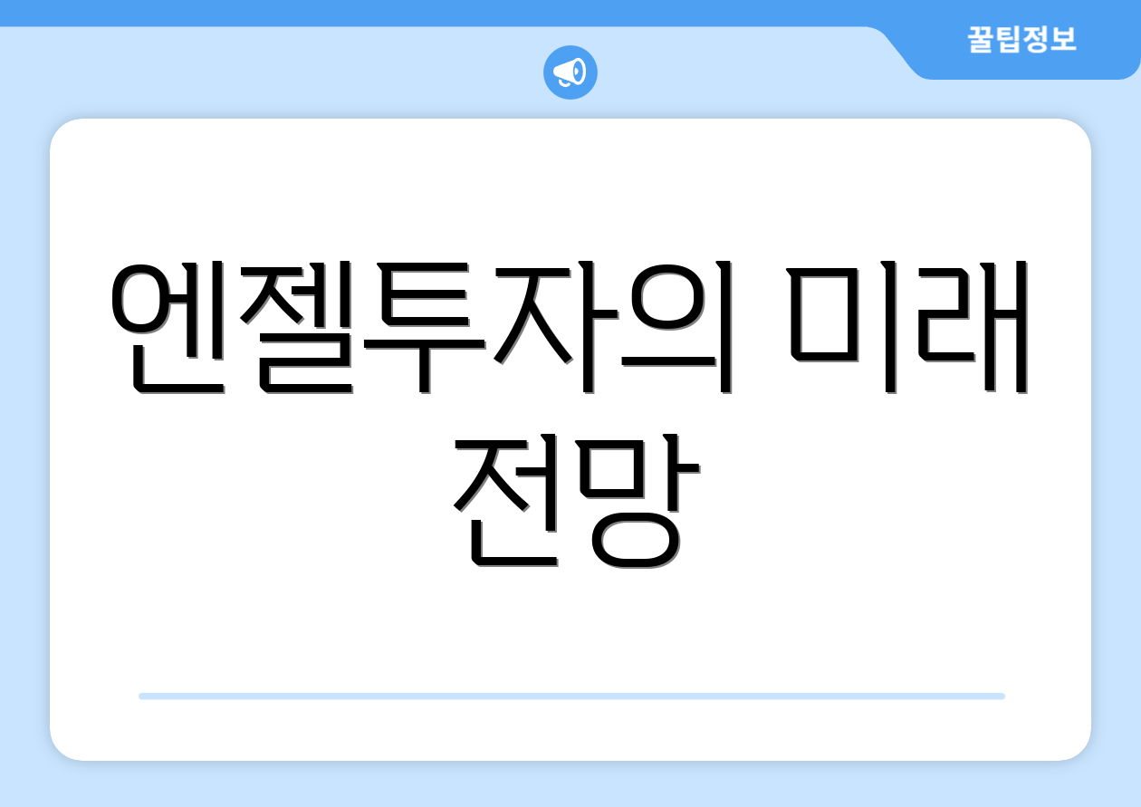 엔젤투자, 한눈에 비교하는 법은? 5 엔젤투자의 미래 전망